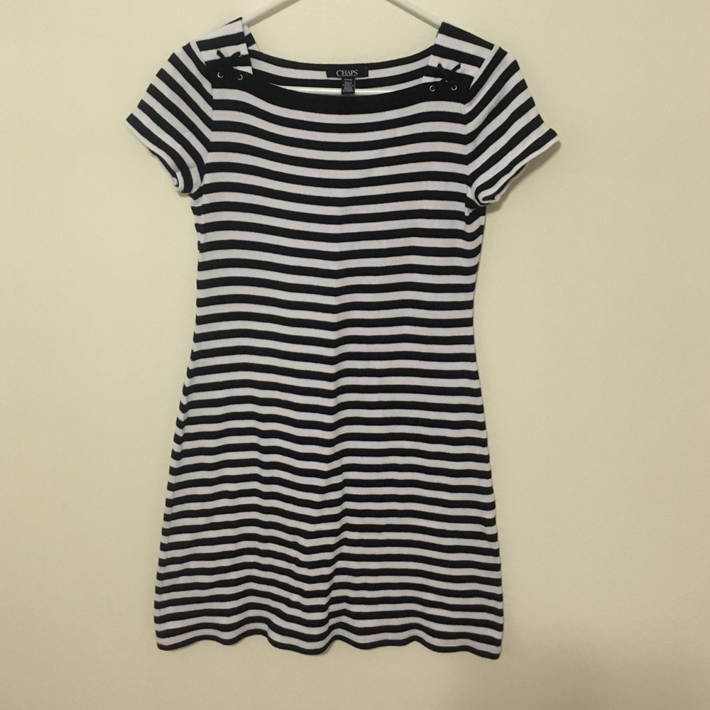 Black & white striped dress Chaps size small